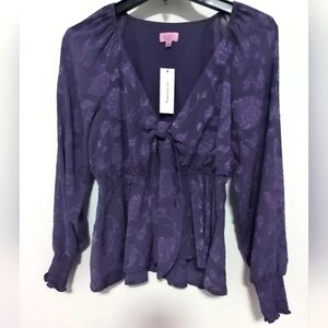 [5x$20] Francesca's Women Purple Floral Blouse / Size Small